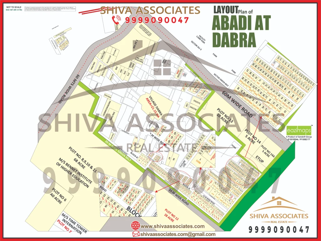 Map of Residentials and Industrials Plots in VILLAGE DABRA Greater Noida