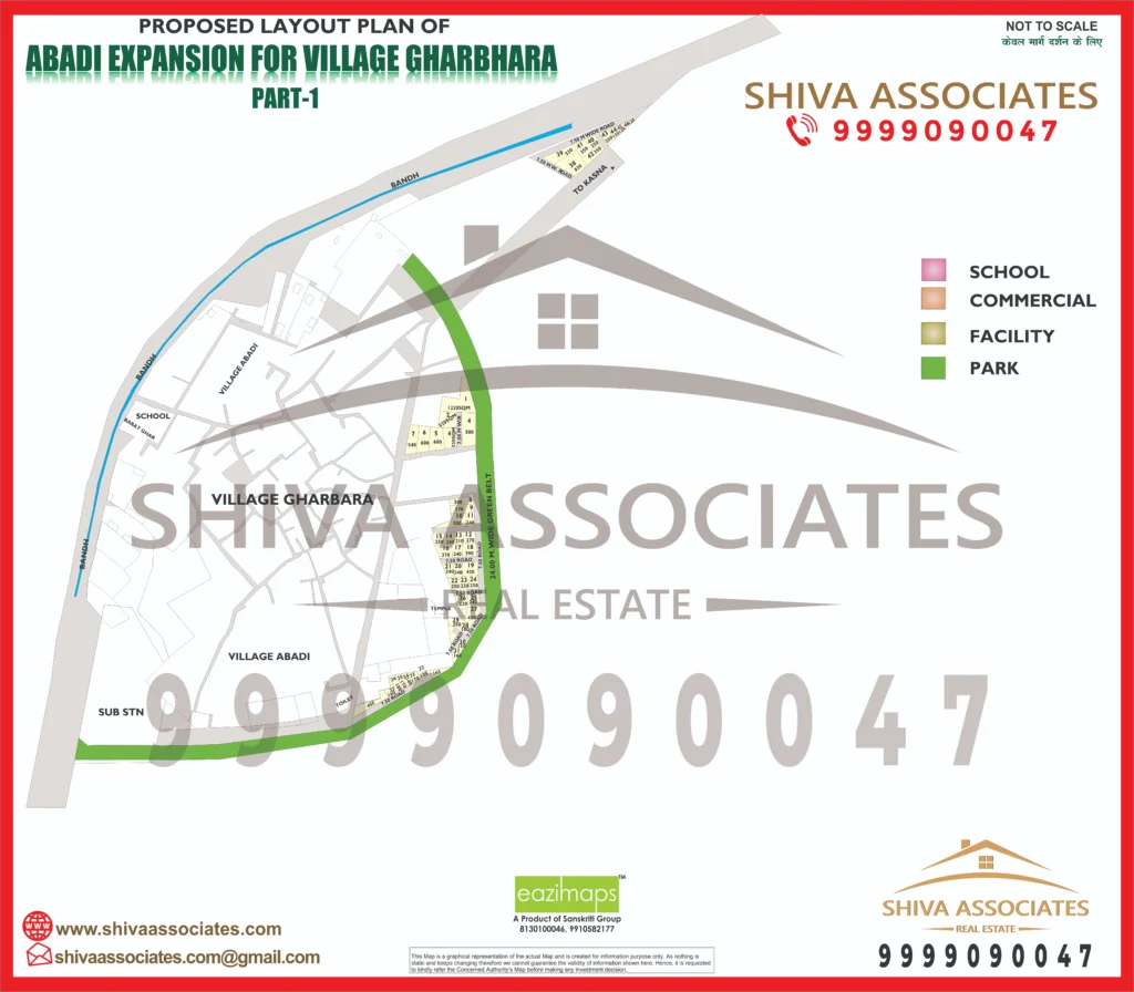 Map of Residentials and Industrials Plots in village gharbhara in kasna