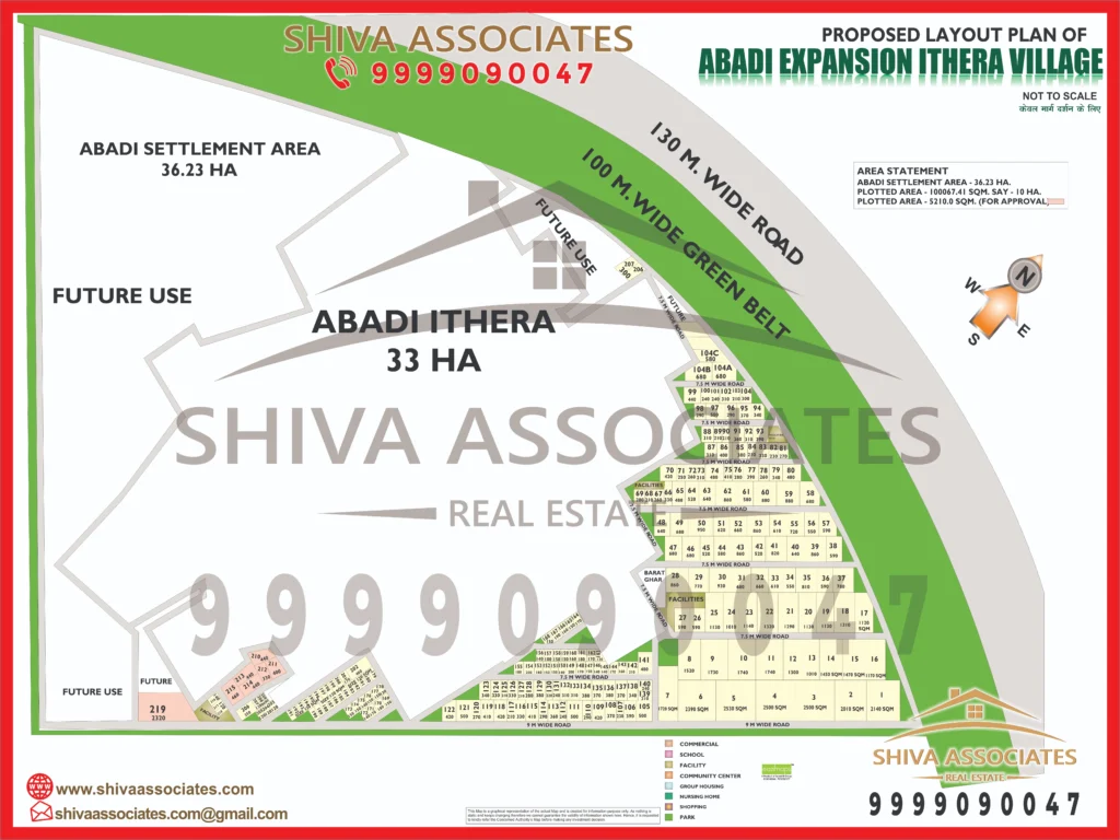 Map of Residentials and Industrials Plots in VILLAGE ITHERA Greater Noida