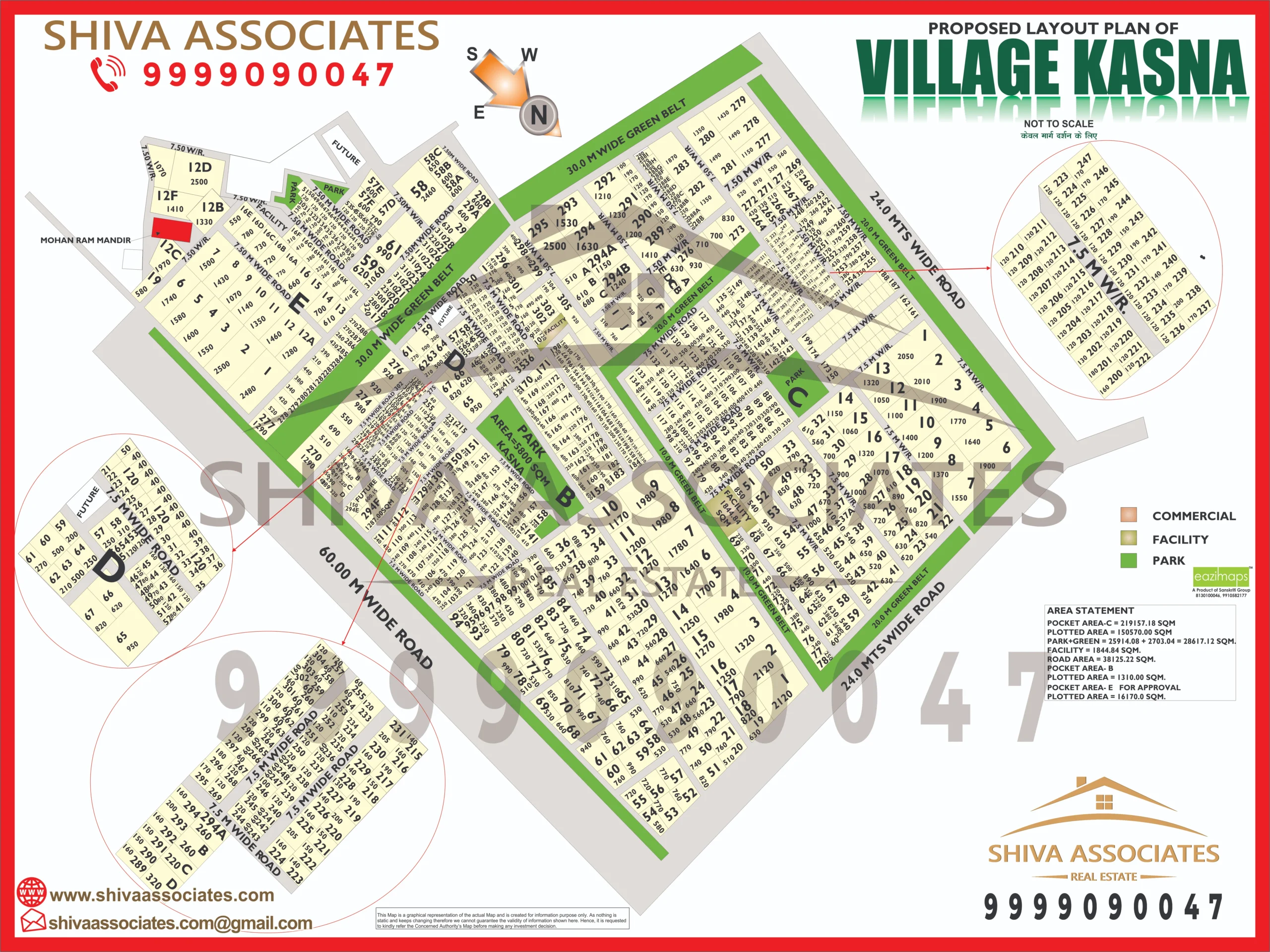 Map of Residentials and Industrials Plots in village kasna