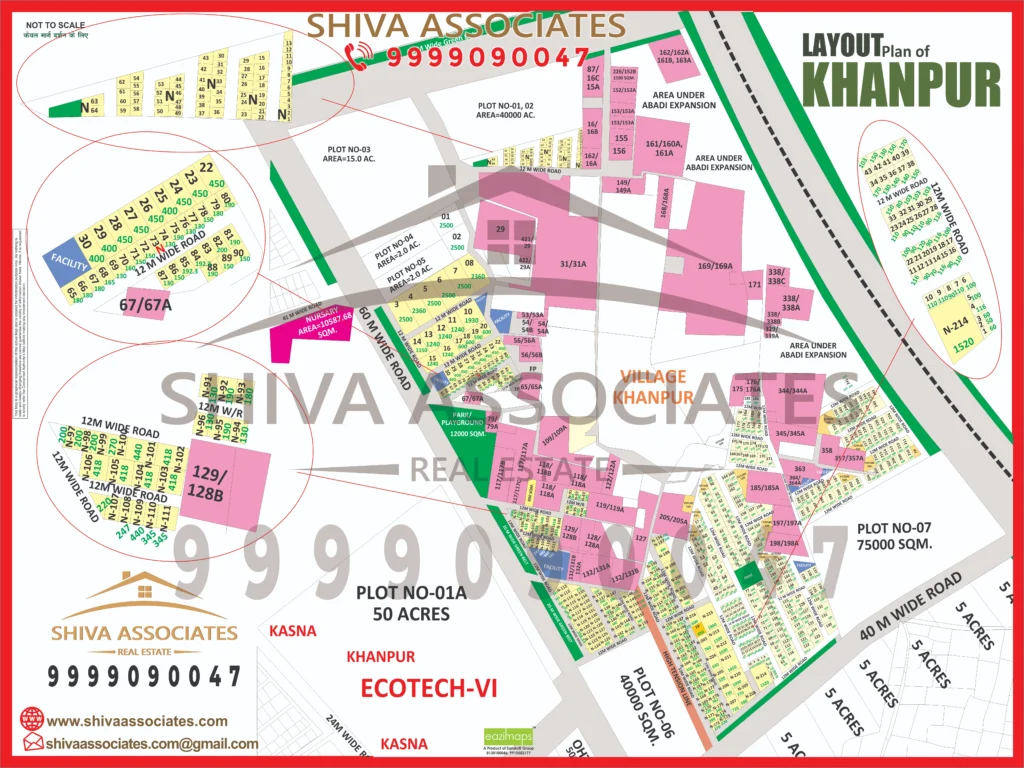 Map of Residentials and Industrials Plots in KHANPUR Greater Noida