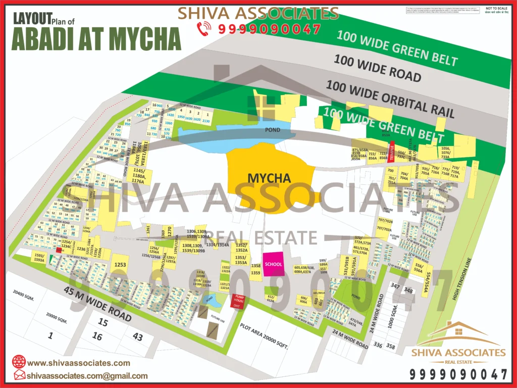 Map of Residentials and Industrials Plots in VILLAGE MYCHA Greater Noida