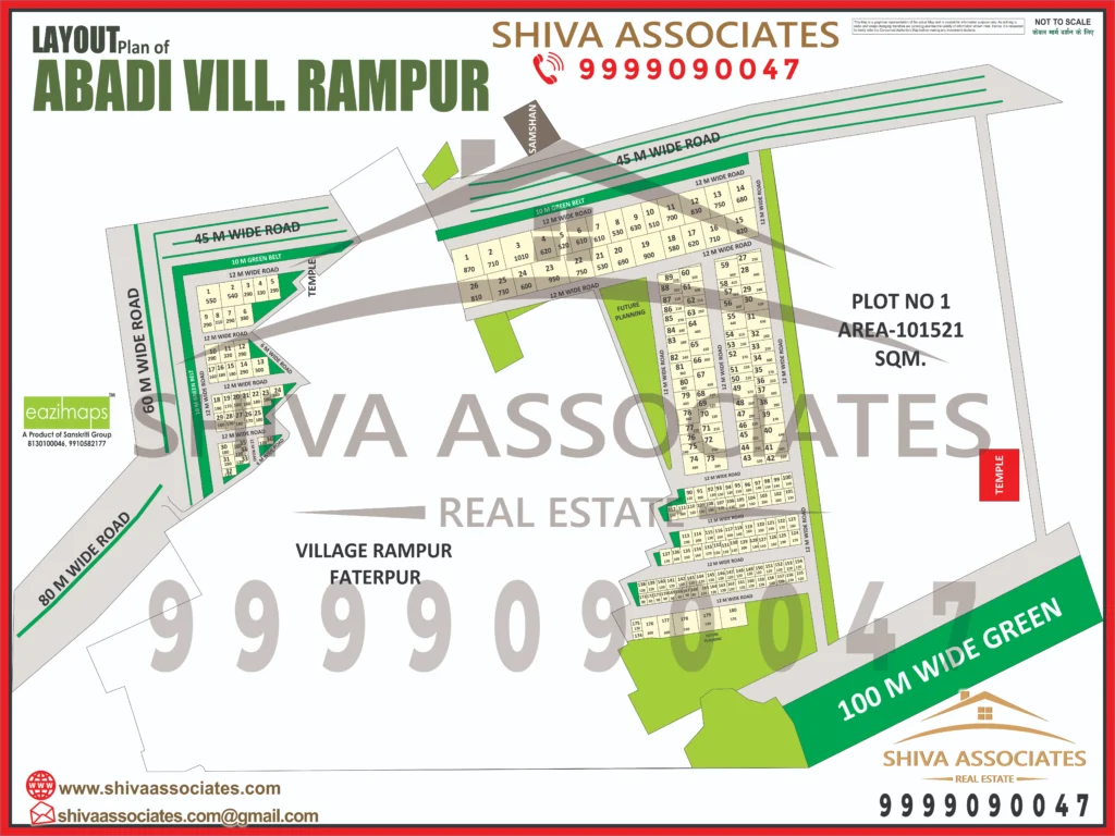 Map of Residentials and Industrials Plots in VILLAGE RAMPUR Greater Noida