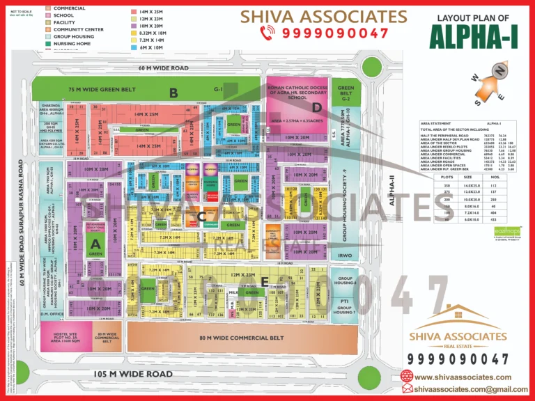 Map of Residentials and Industrials Plots in Sector ALPHA Greater Noida