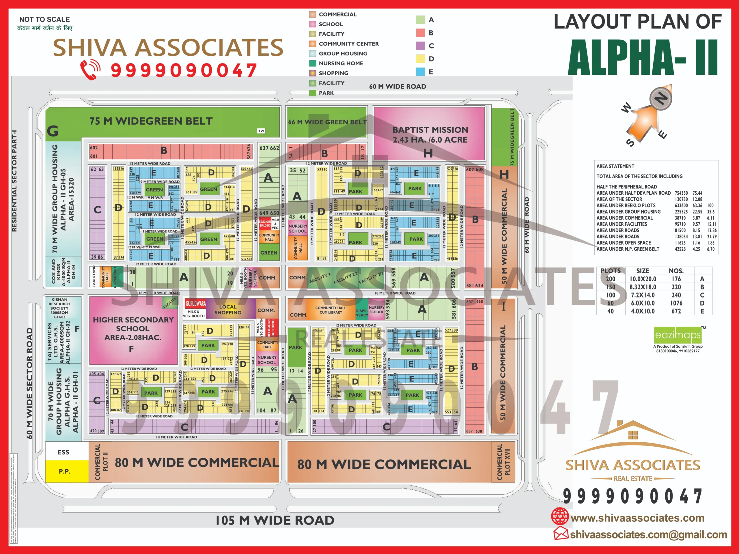 Map of Residentials and Industrials Plots in Sector ALPHA Greater Noida