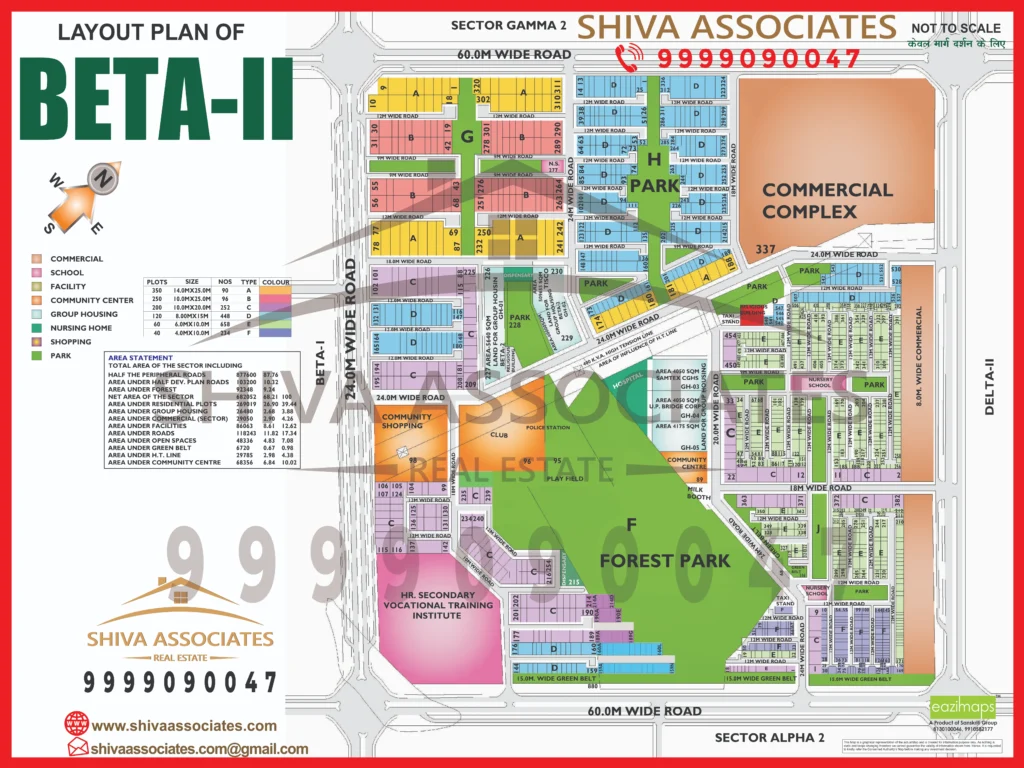 Map of Residentials and Industrials Plots in Sector BETA Greater Noida