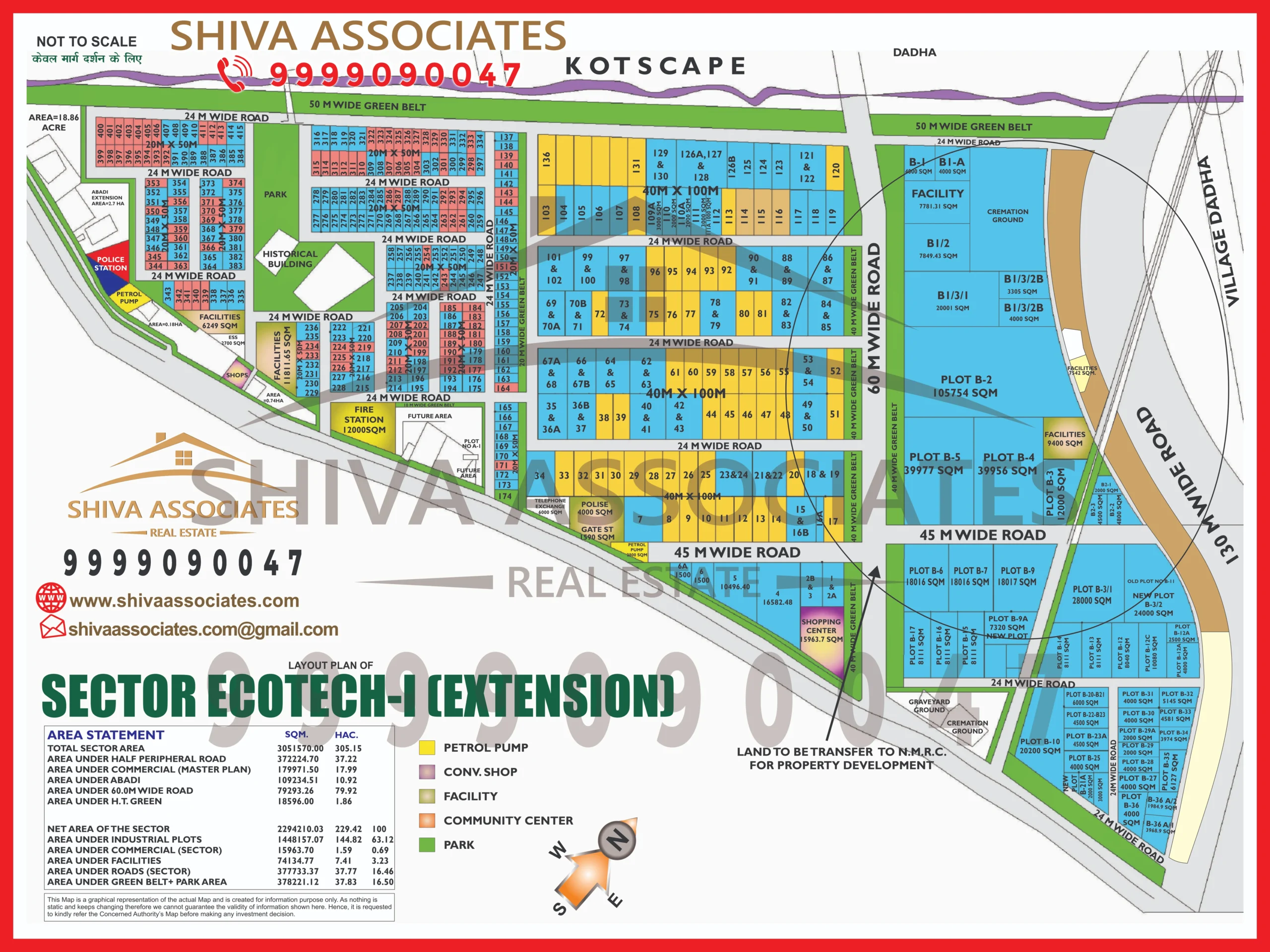 Map of Residentials and Industrials Plots in Sector ECOTECH Greater Noida