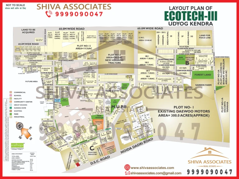 Map of Residentials and Industrials Plots in Sector ECOTECH Greater Noida