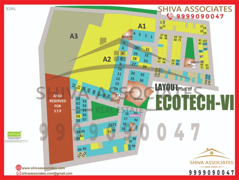 Map of Residentials and Industrials Plots in Sector ECOTECH Greater Noida