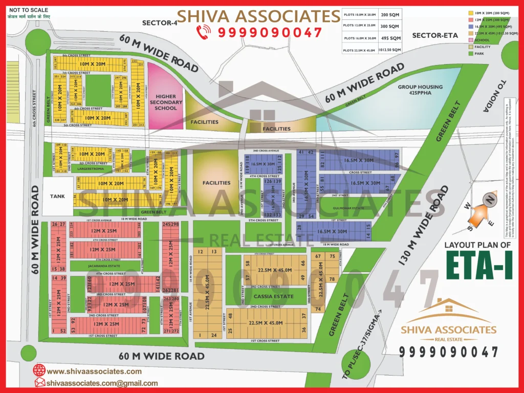 Map of Residentials and Industrials Plots in Sector ETA Greater Noida