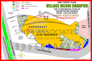 Map of 7% residentials plots in village niloni shahpur