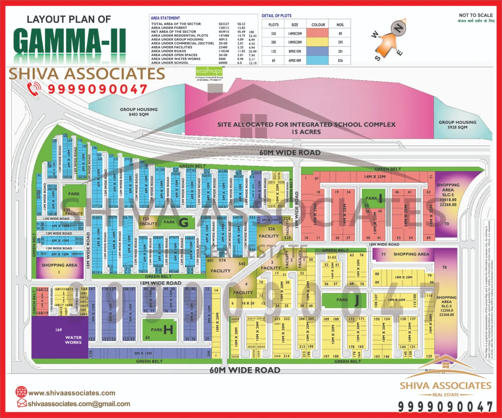 Map of Residentials and Industrials Plots in Sector GAMMA Greater Noida