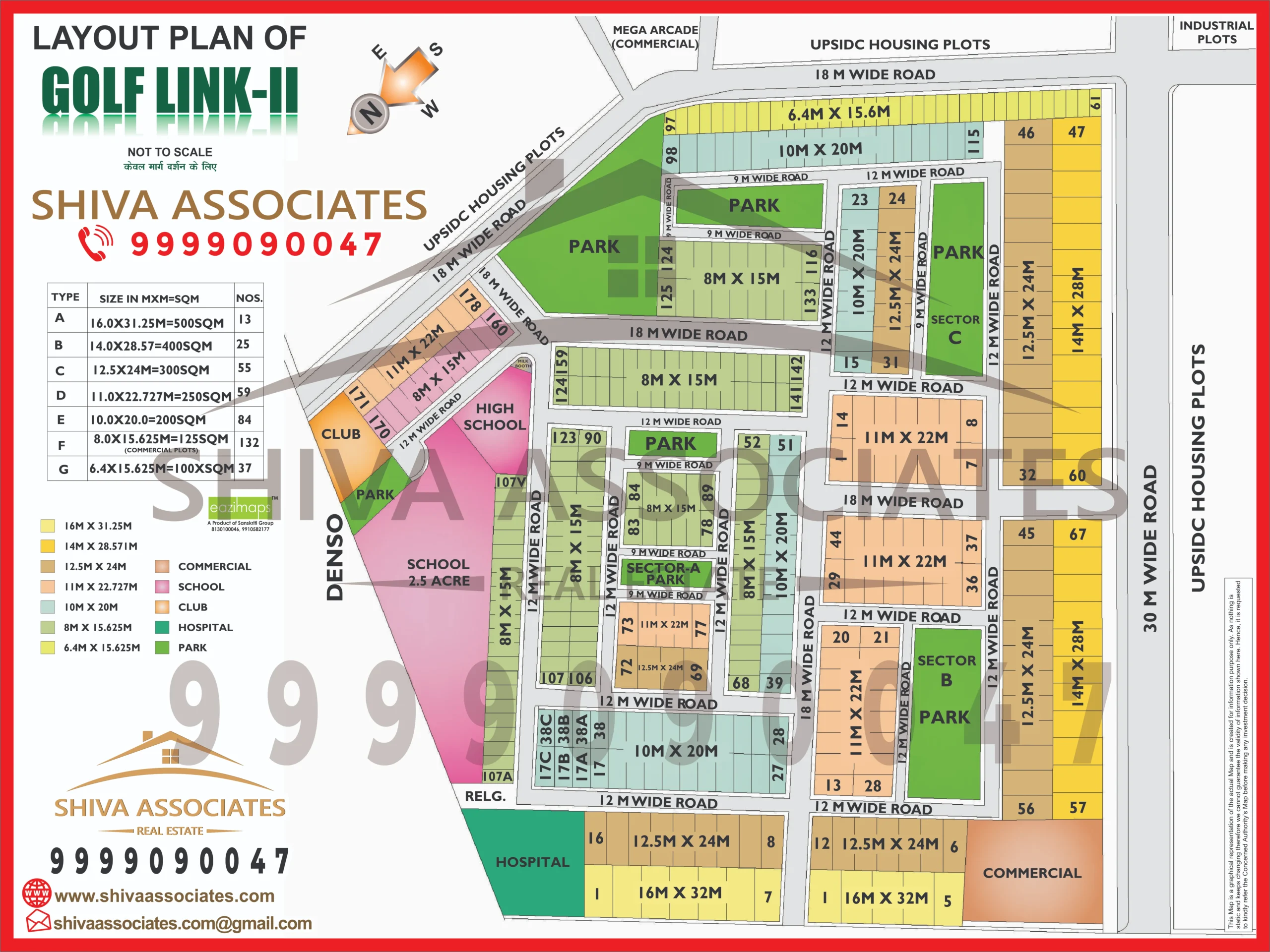 Map of Residentials and Industrials Plots in GOLF LINK Greater Noida