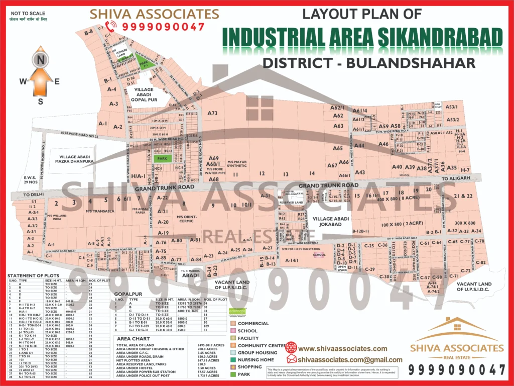 Map of Residentials and Industrials Plots in SIKANDRABAD BULANDSHAHR Greater Noida