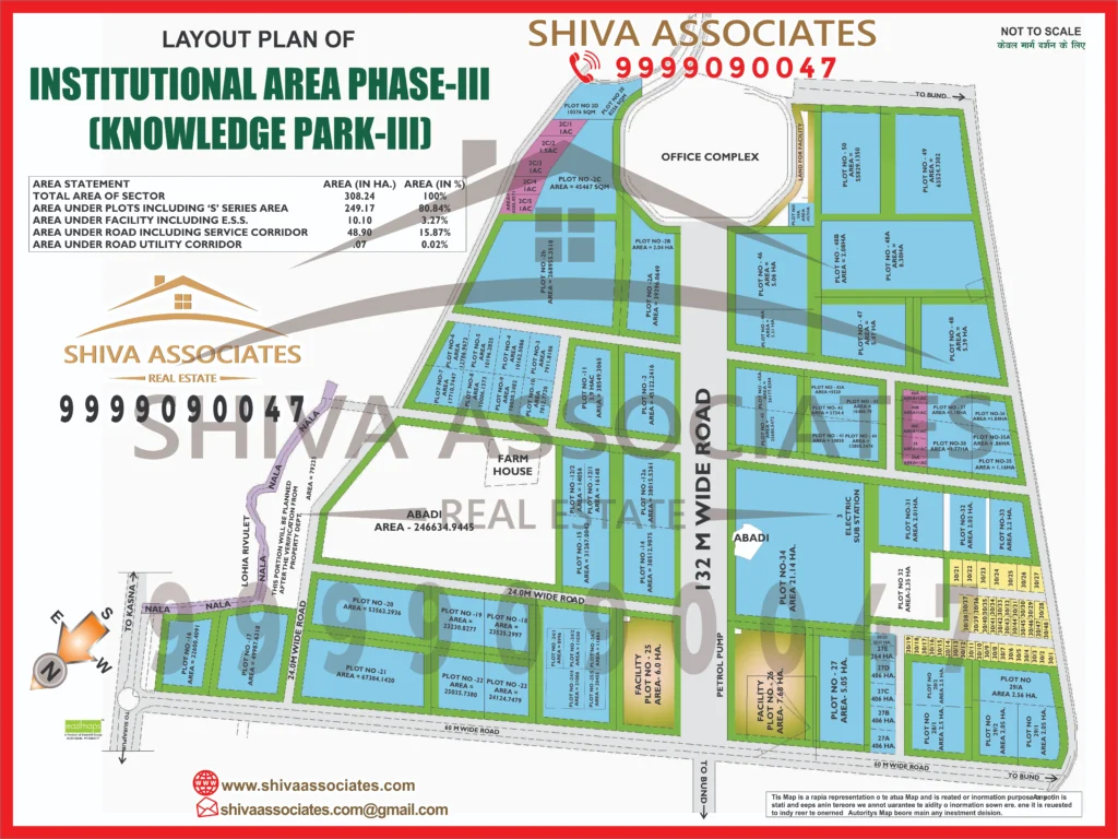 Map of Residentials and Industrials Plots in Sector KP Greater Noida