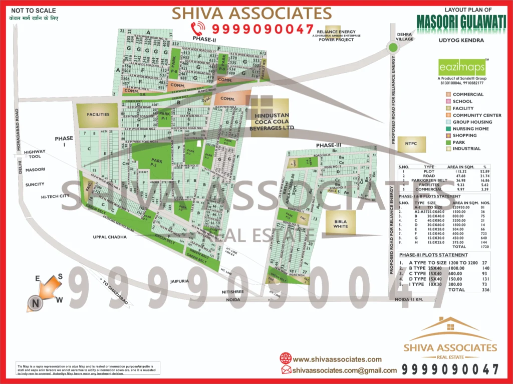 Map of Residentials and Industrials Plots in Mansoori Gulawati Greater Noida