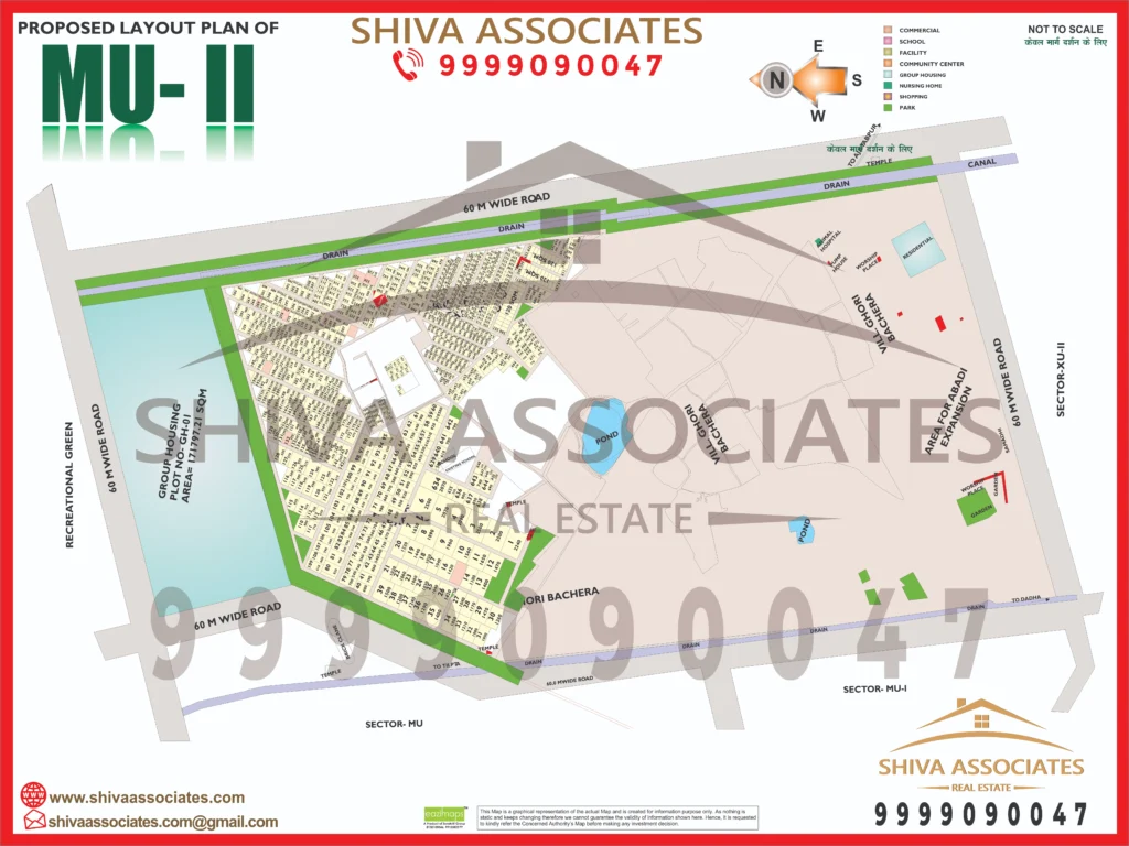 Map of Residentials and Industrials Plots in Sector MU Greater Noida