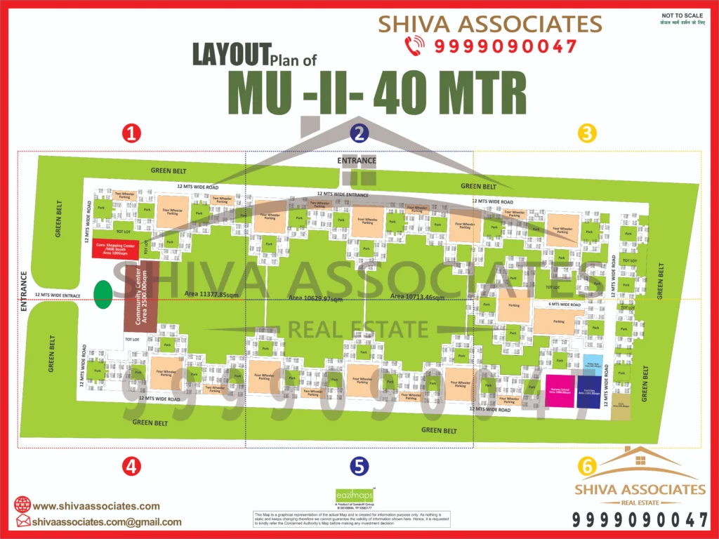 Map of Residentials and Industrials Plots in Sector MU Greater Noida