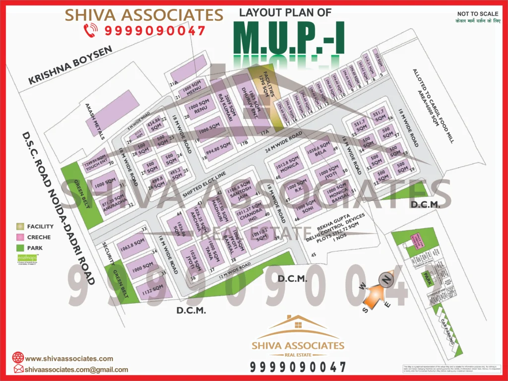 Map of Residentials and Industrials Plots in MUP Greater Noida