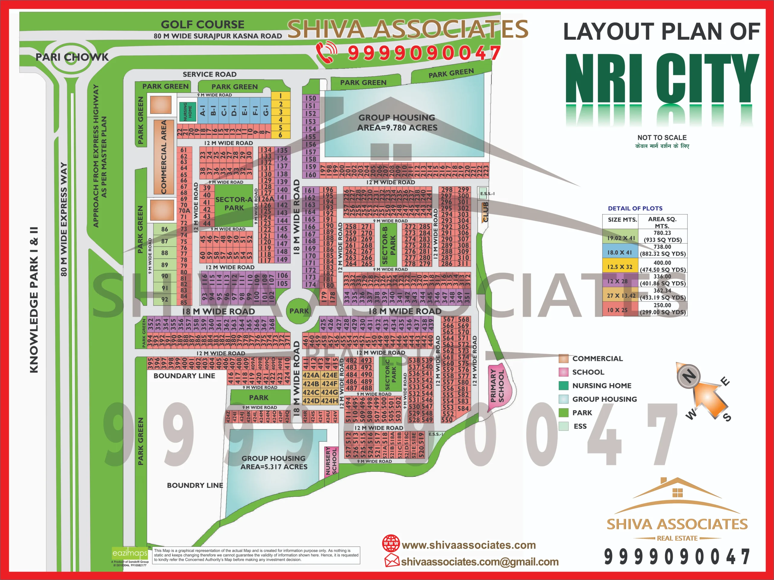 Map of Residentials and Industrials Plots in NRI City Greater Noida