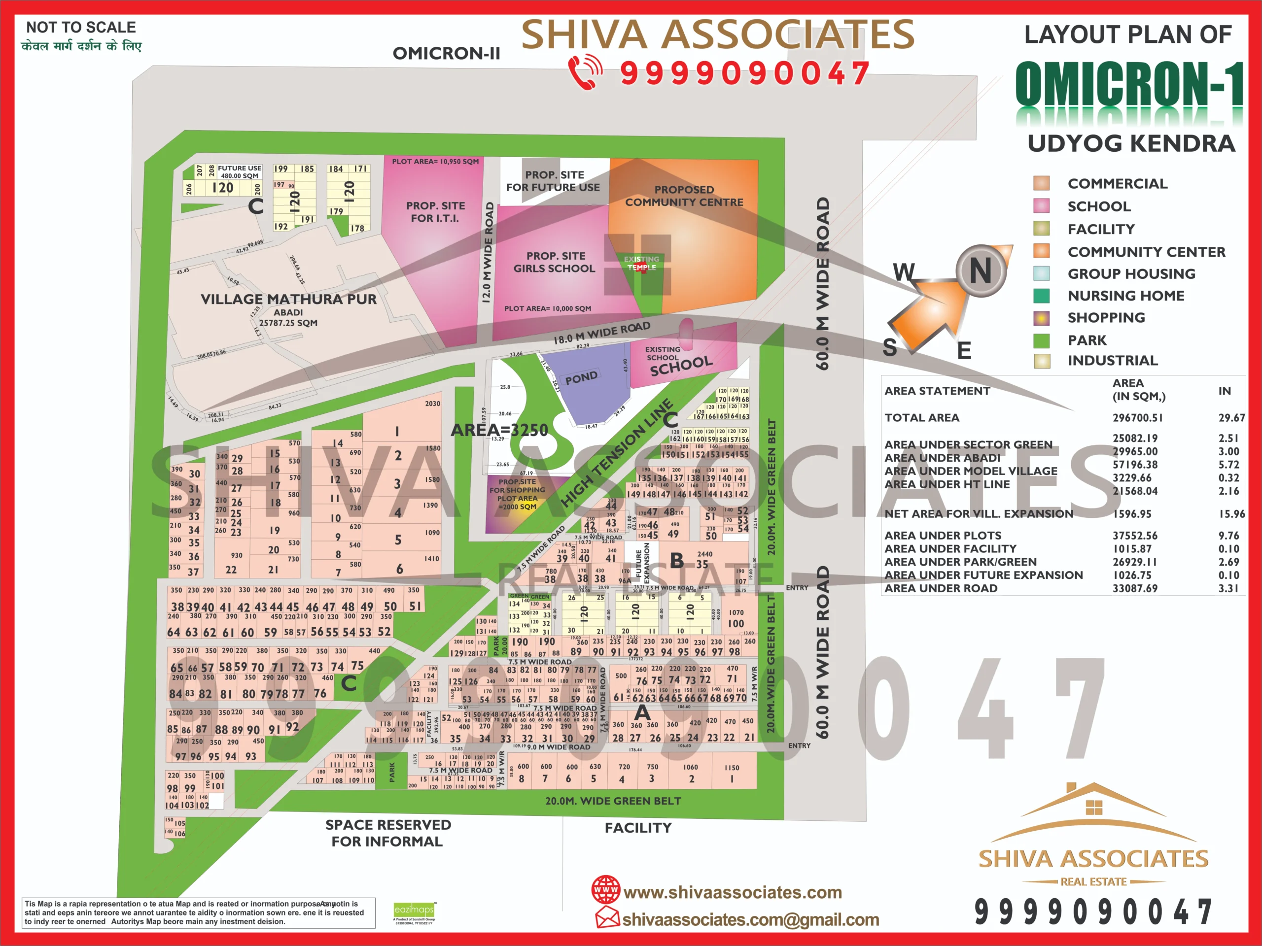 Map of Residentials and Industrials Plots in Omicron Udyog Kendra Greater Noida