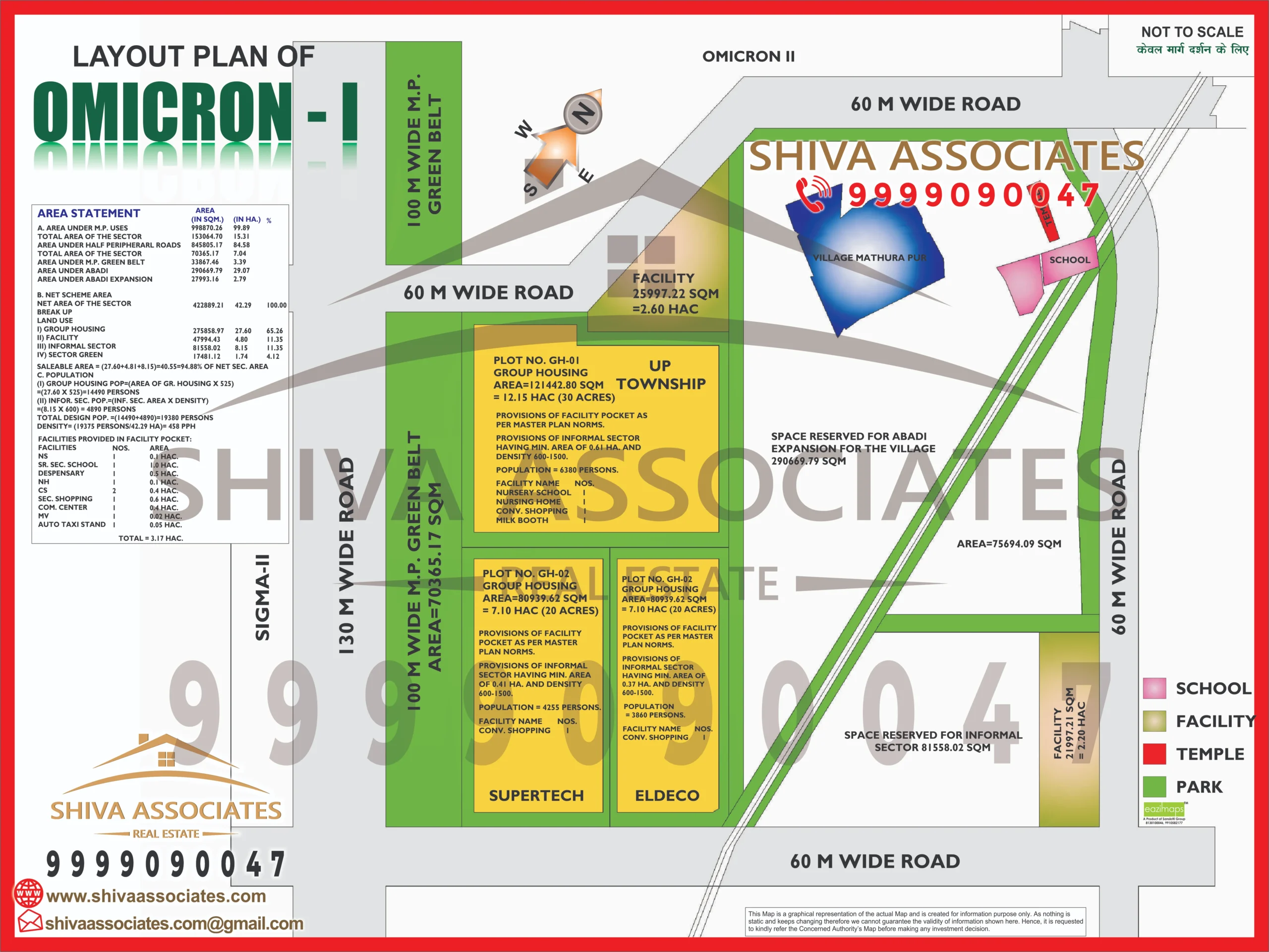 Map of Residentials and Industrials Plots in Omicron Greater Noida