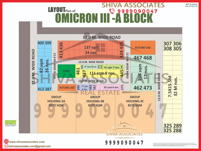 Map of Residentials and Industrials Plots in Omicron Greater Noida