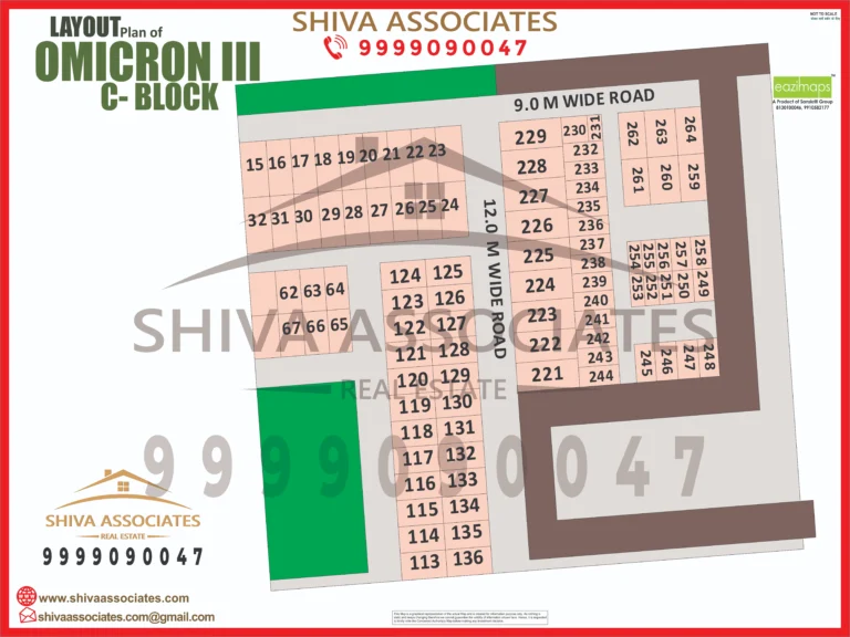 Map of Residentials and Industrials Plots in Omicron Greater Noida