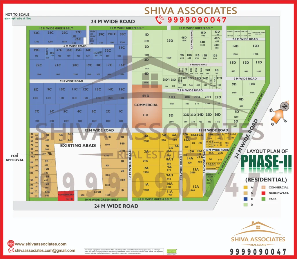 Map of Residentials and Industrials Plots in Phase-II Greater Noida