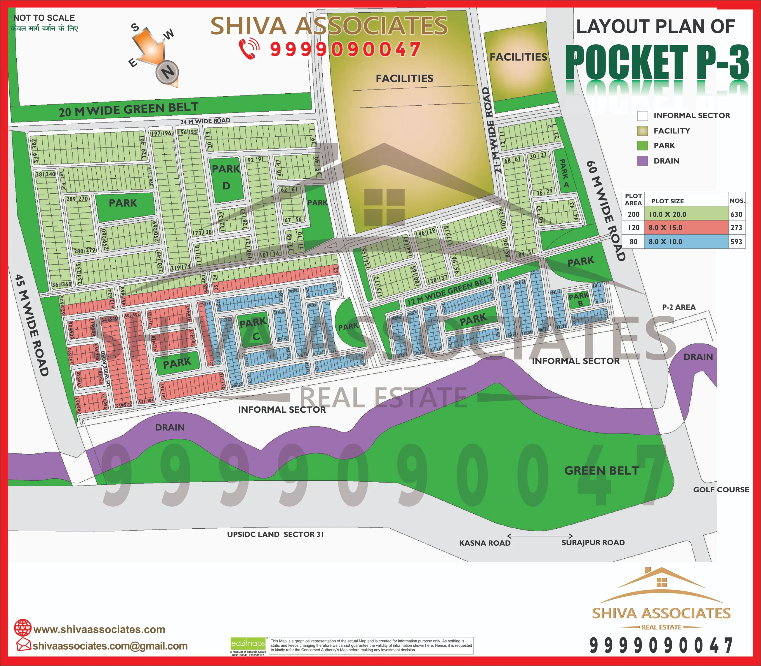 Map of Residentials and Industrials Plots in Pocket-P3 Greater Noida