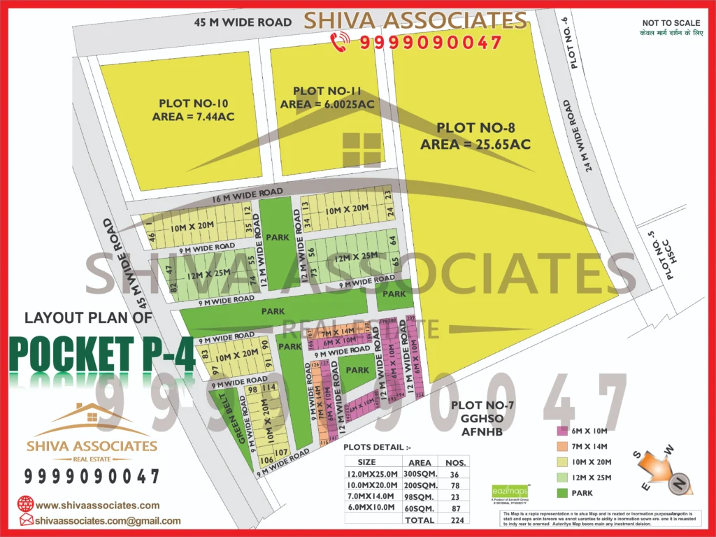 Map of Residentials and Industrials Plots in Pocket P4 Greater Noida