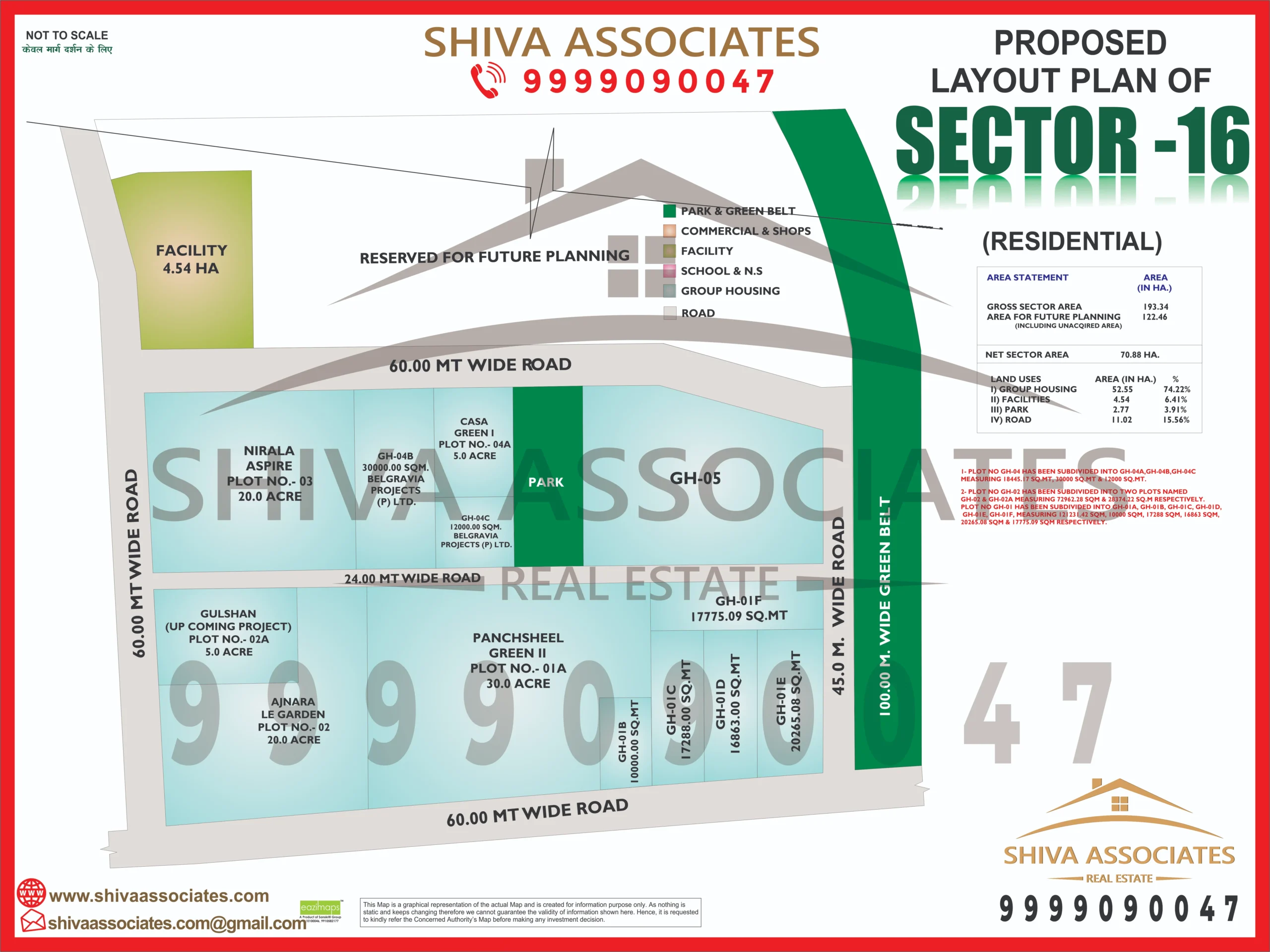 Map of Residentials and Industrials Plots in Sector 16 Greater Noida