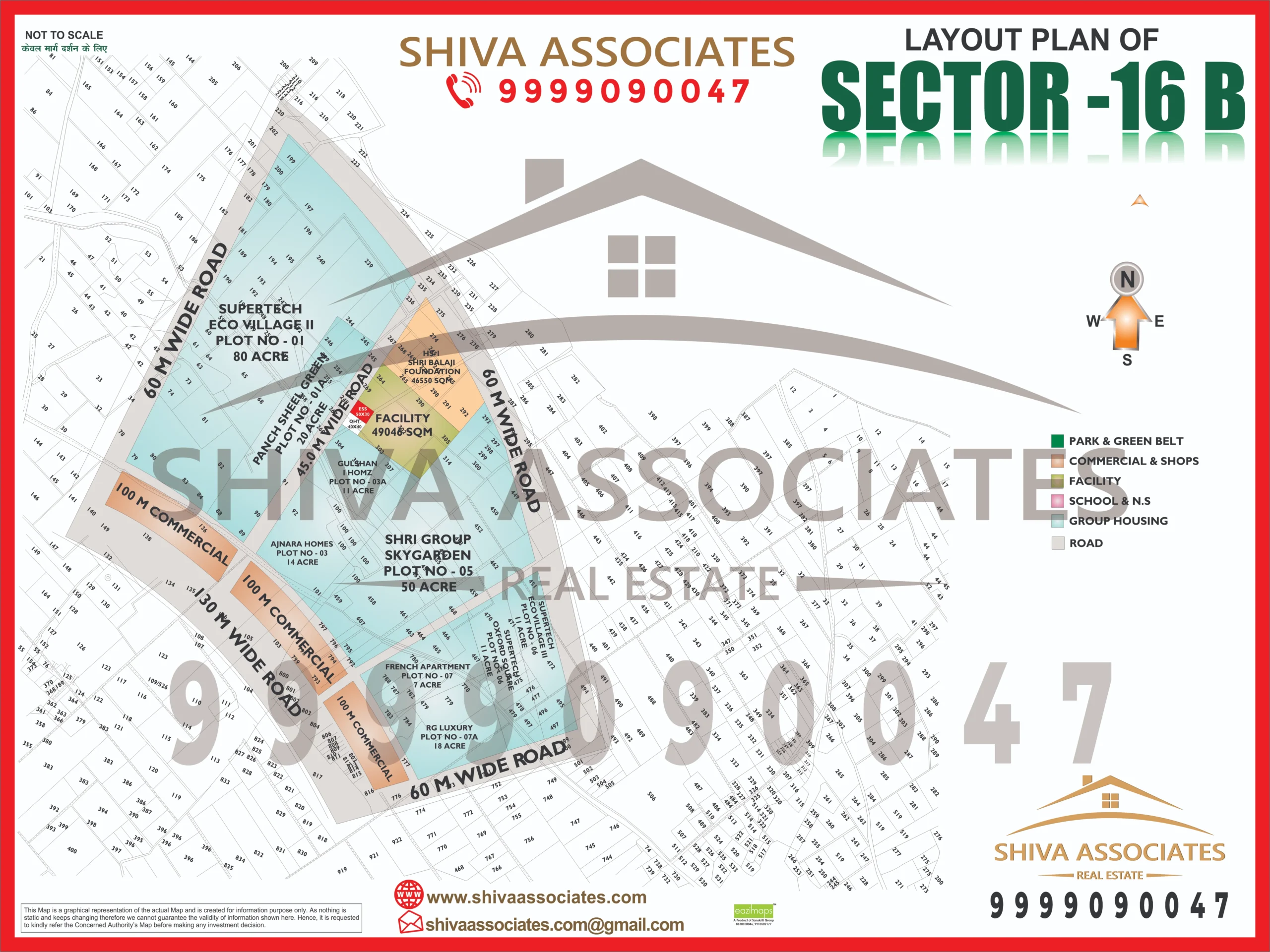 Map of Residentials and Industrials Plots in Sector XU Greater Noida