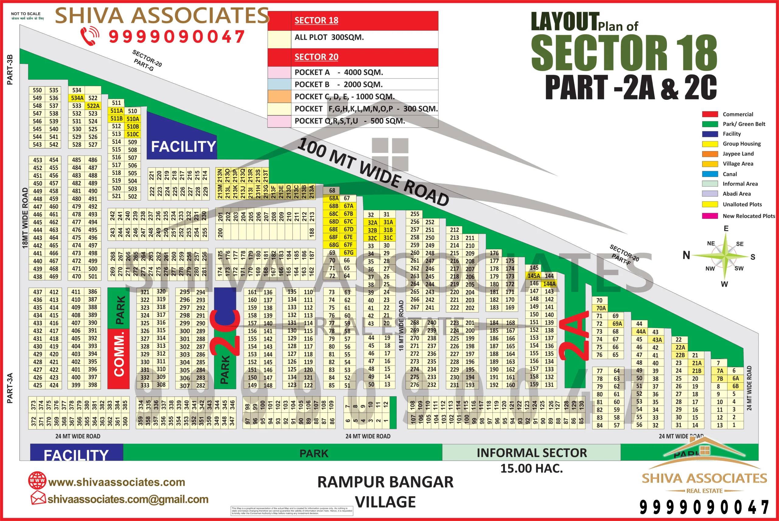 Sector-18 Part- 2A & 2C Yamuna Expressway HD Map Layout Plan of