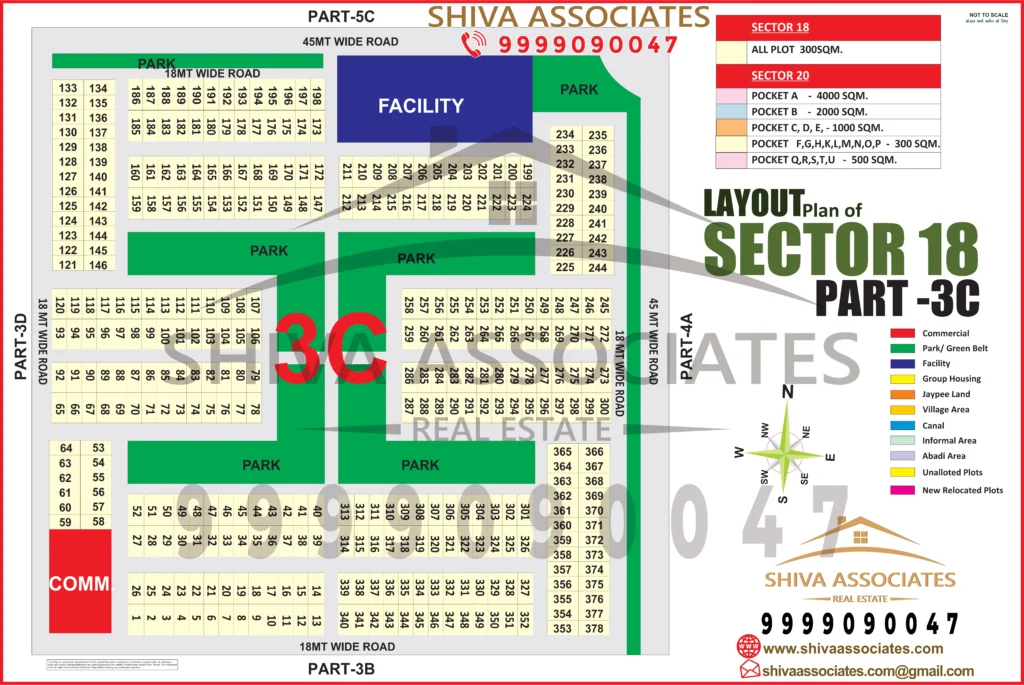 Maps of residentials and industrials plots in Sector -18 Part 3C Yamuna Expressway