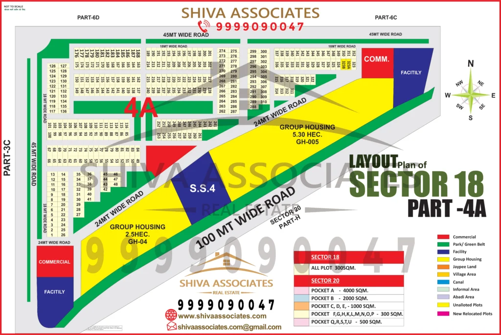 Maps of residentials and industrials plots in Sector -18 Part 4A Yamuna Expressway