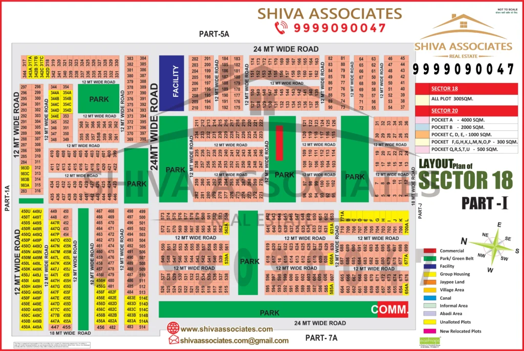 Maps of residentials and industrials plots in Sector -18 Part I Yamuna Expressway