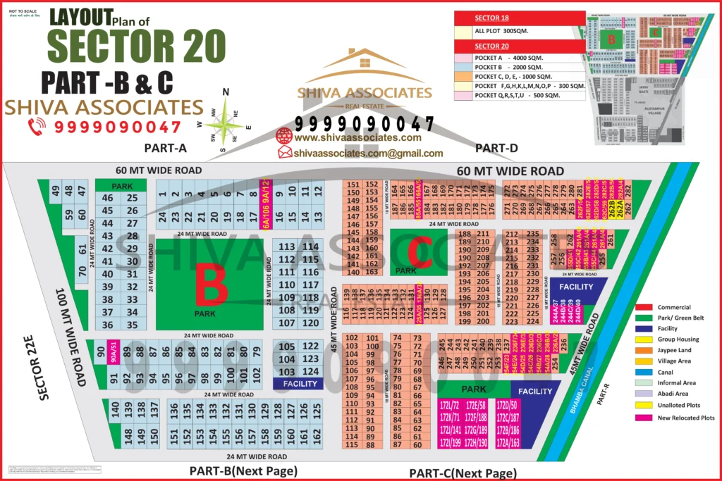 Maps of residentials and industrials plots in Sector -20 Part B&C yamuna Expressway