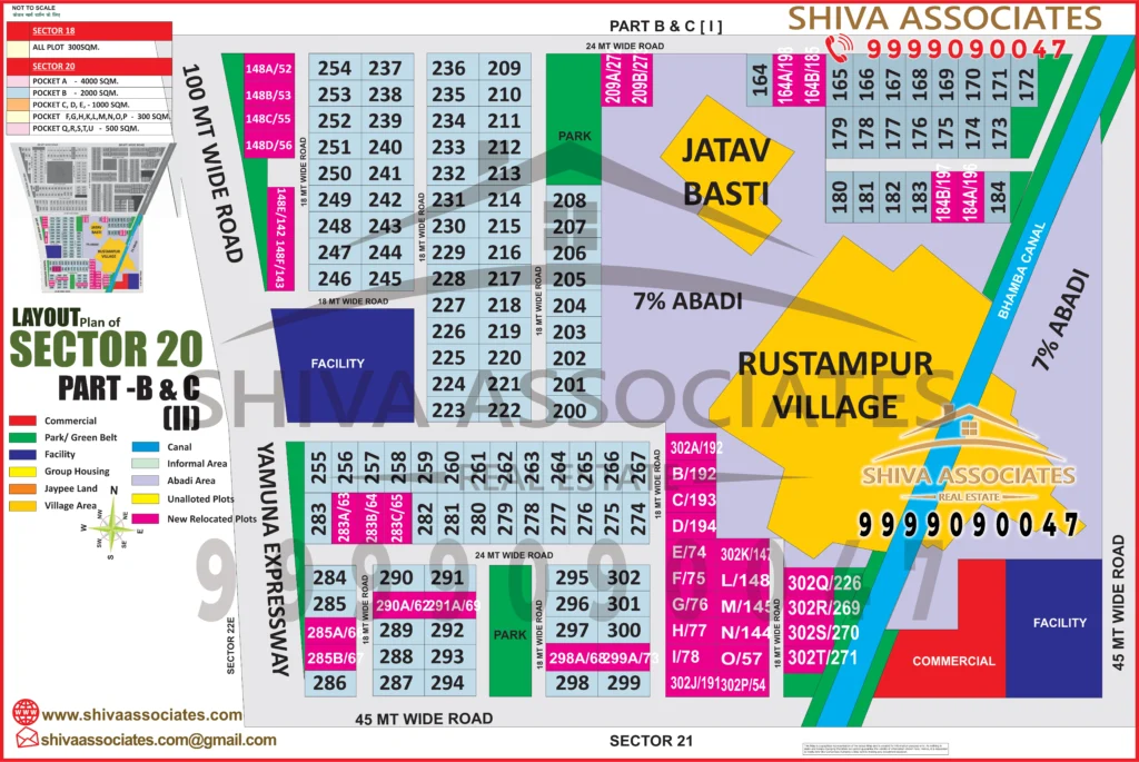 Maps of residentials and industrials plots in Sector -20 Part B C and II yamuna Expressway