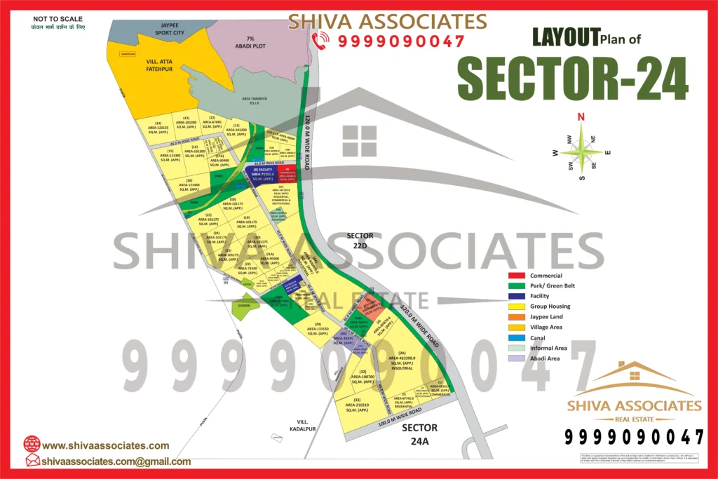 Maps of residentials and industrials plots in Sector -24 in noida and greater noida