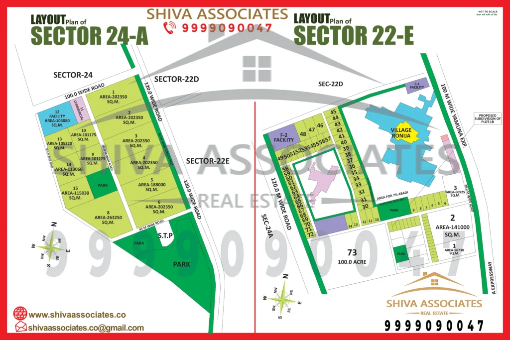 Maps of residentials and industrials plots in SECTOR-24A & SECTOR-22E Greater Noida