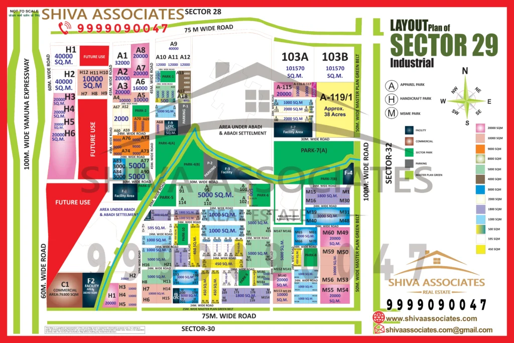 Maps of residentials and industrials plots in Sector 29 Greater Noida