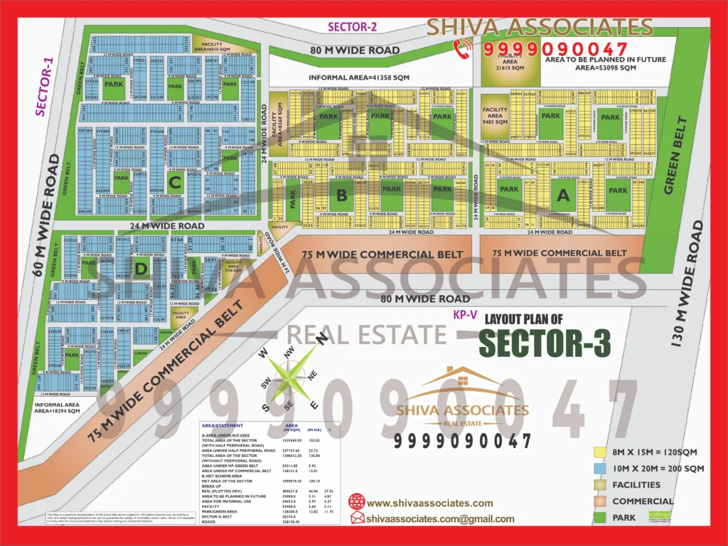 Map of Residentials and Industrials Plots in Sector 03 Greater Noida