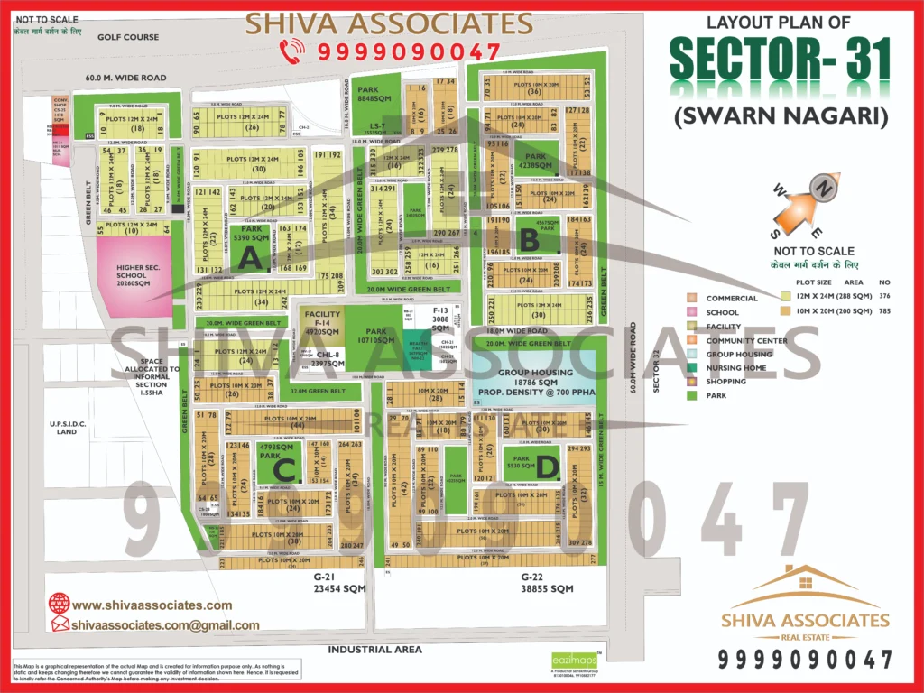 Map of Residentials and Industrials Plots in Sector 31 swarn nagri Greater Noida