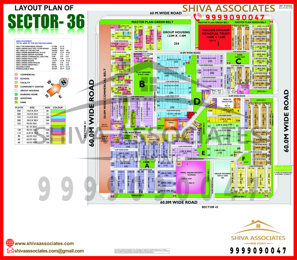 Map of Residentials and Industrials Plots in Sector 36 Greater Noida