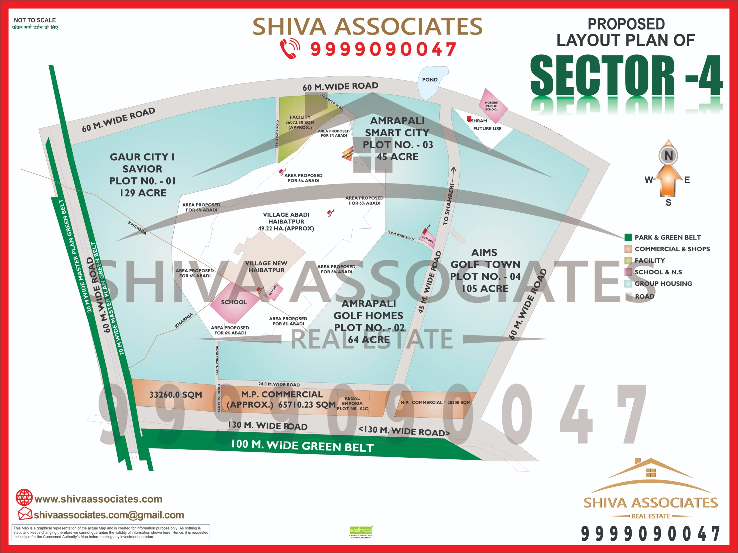 Map of Residentials and Industrials Plots in Sector 04 Greater Noida