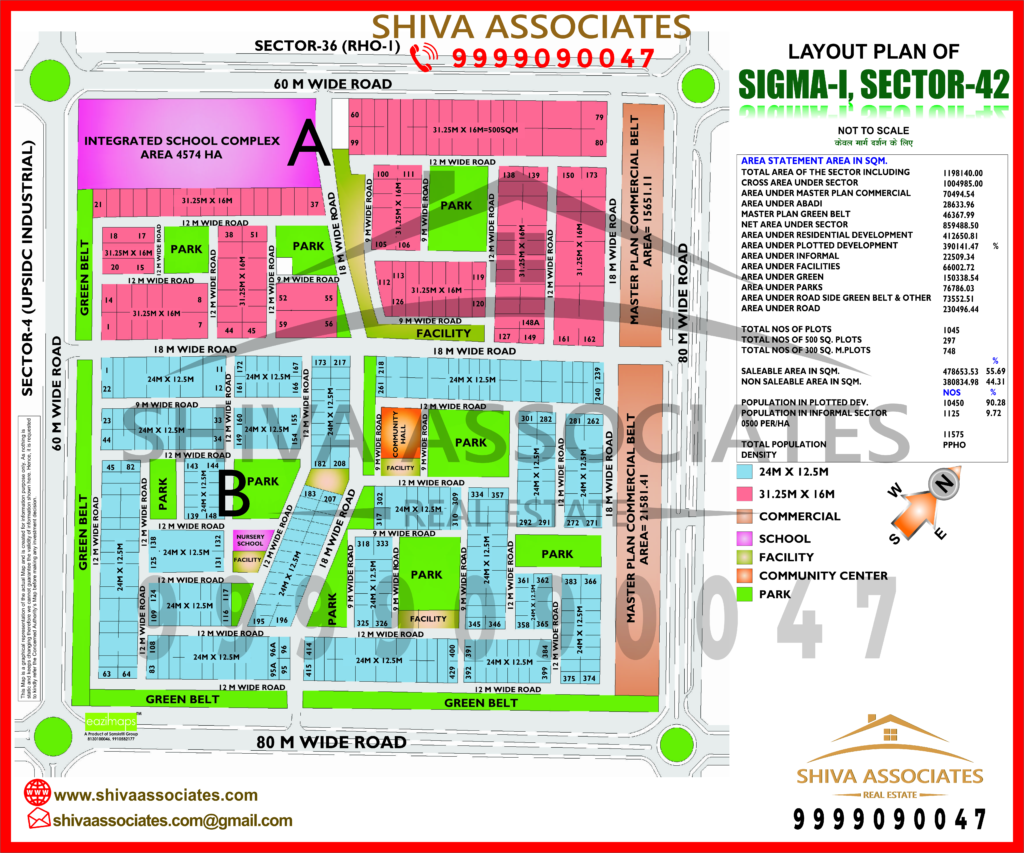 Map of Residentials and Industrials Plots in Sigma Greater Noida