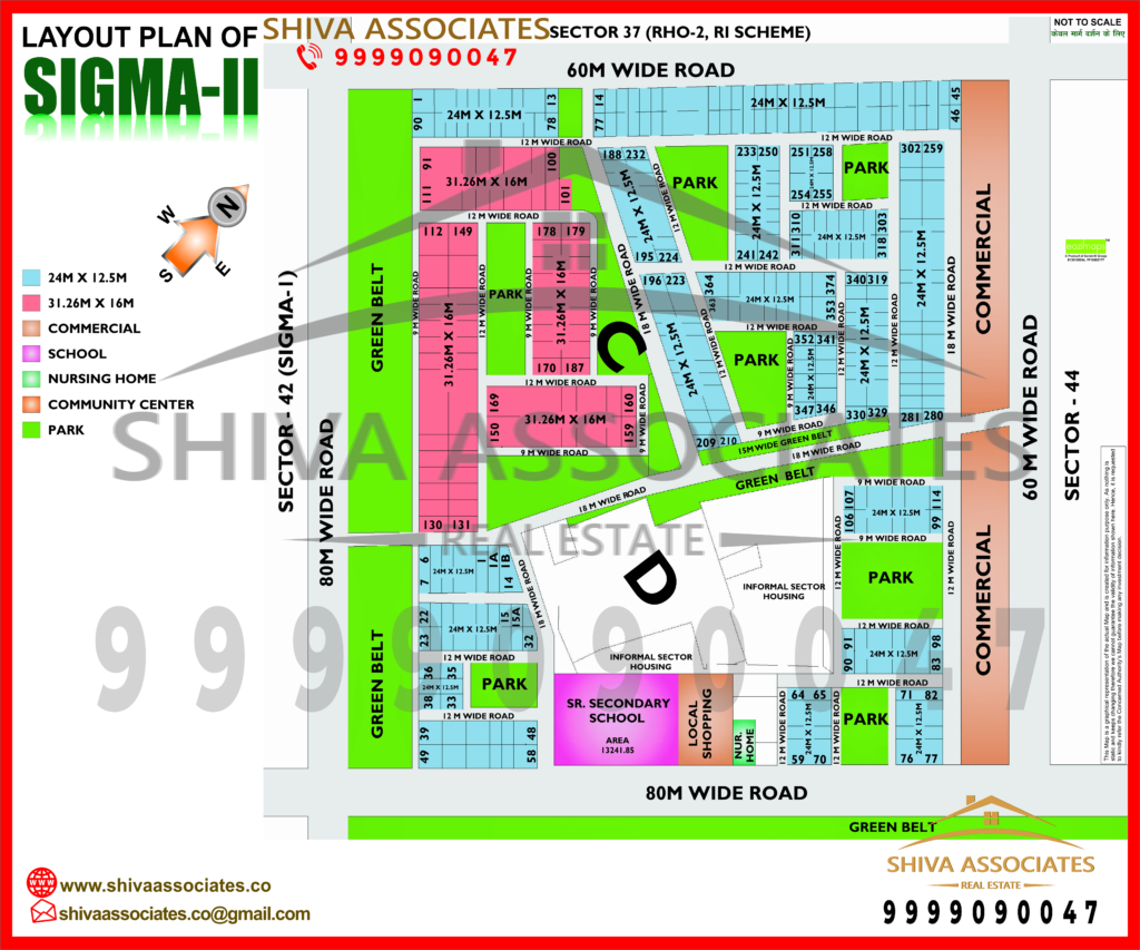 Map of Residentials and Industrials Plots in Sigma Greater Noida