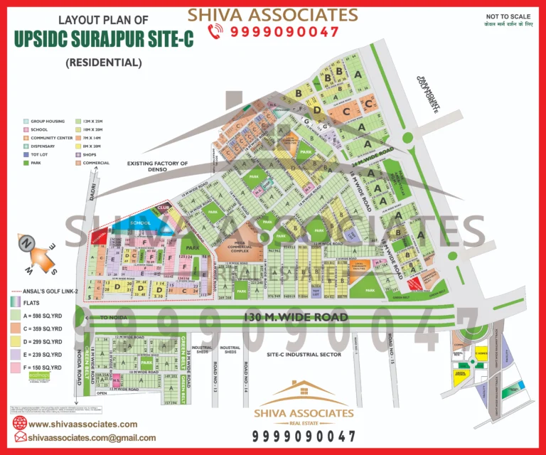 Map of Residentials and Industrials Plots in Suraj Pur site Greater Noida