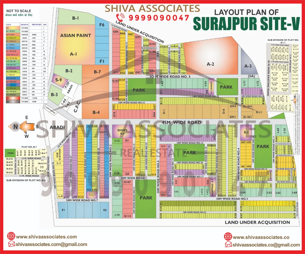 Map of Residentials and Industrials Plots in Suraj Pur site Greater Noida